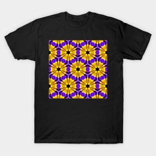 Royal Purple Violet Primrose With Gold Pattern 7 T-Shirt